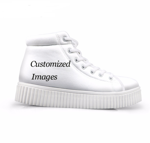 Custom Pictures Or Logo Classic High Top Platform Woman Height Increasing Flats Female Custom Pictures Or Logo Classic High Top Platform Woman Height Increasing Flats Female